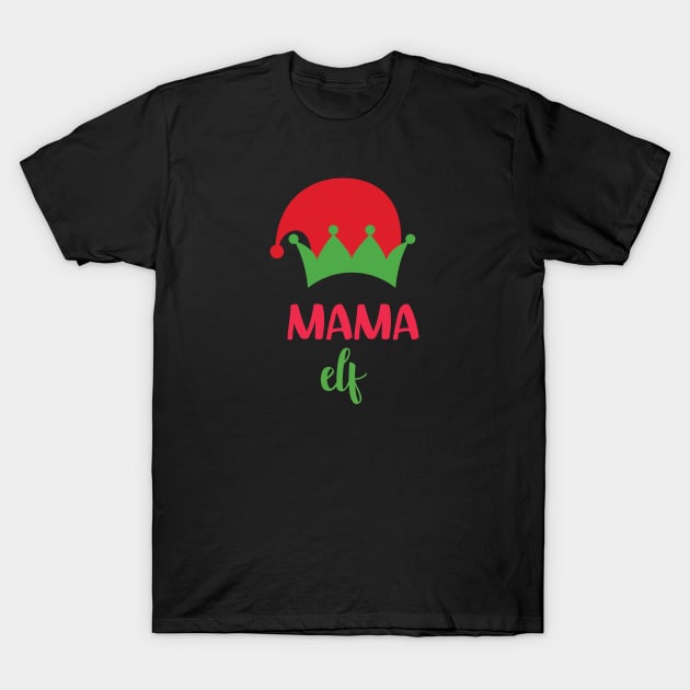 Mama Elf - Fun Family Christmas Design T-Shirt by CoastalDesignStudios